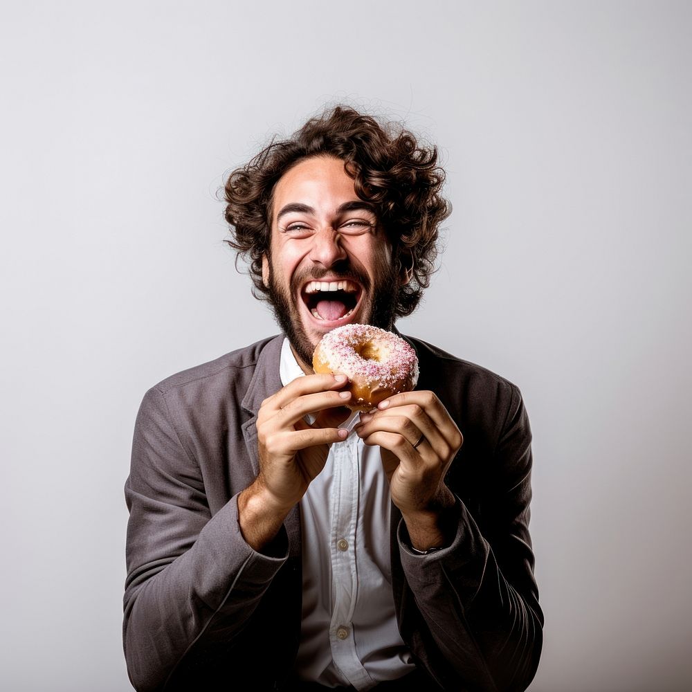 Donut adult happy man. AI generated Image by rawpixel.