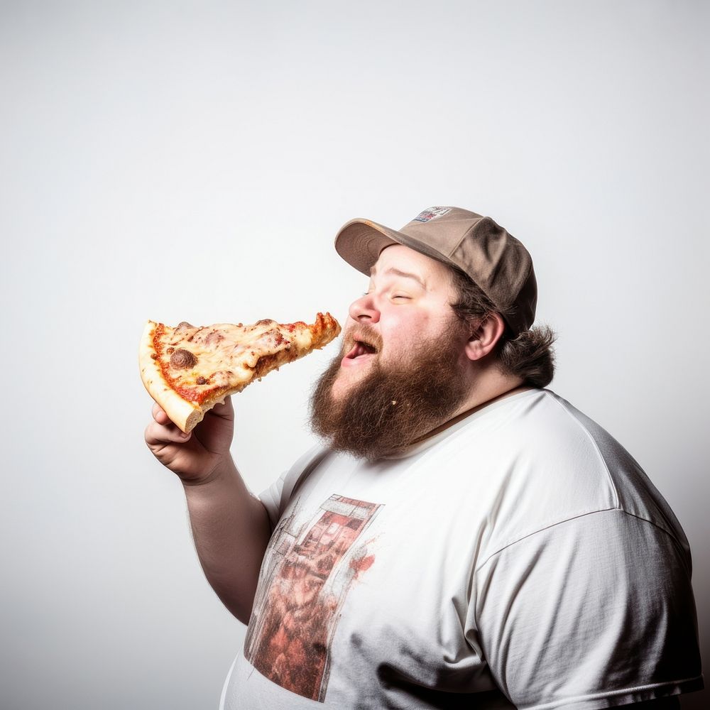 Eating pizza biting adult. AI generated Image by rawpixel.