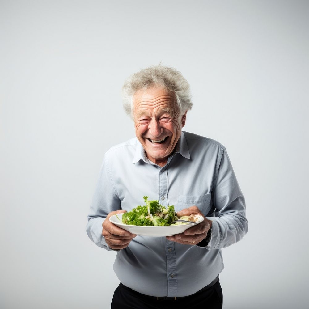 Salad adult food man. 