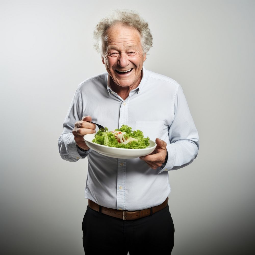 Salad portrait eating plate. AI generated Image by rawpixel.