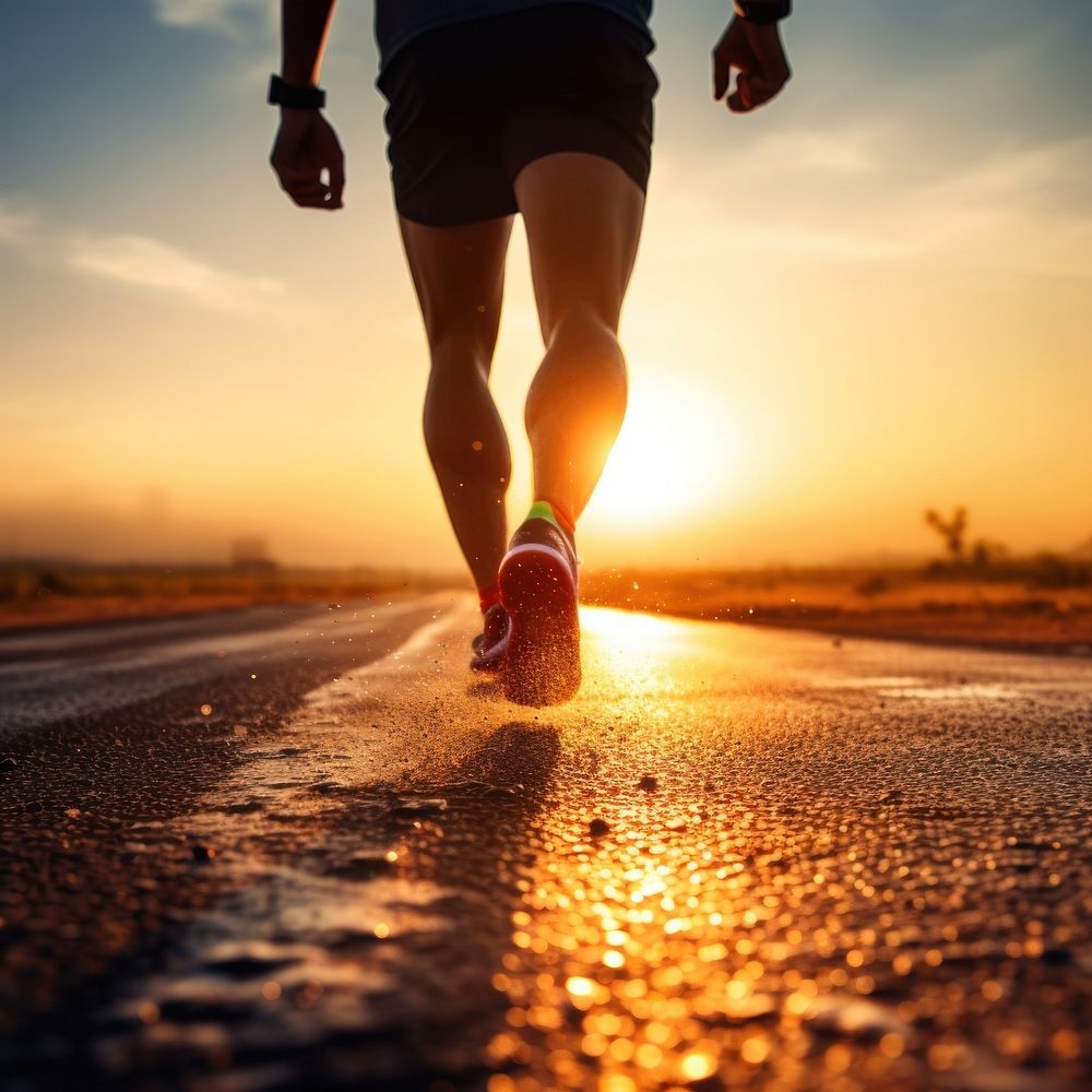 Running jogging athlete road. AI generated Image by rawpixel.