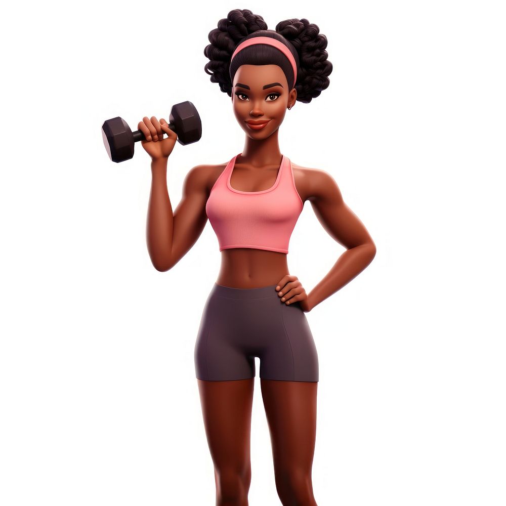 Cartoon adult woman gym. AI generated Image by rawpixel.