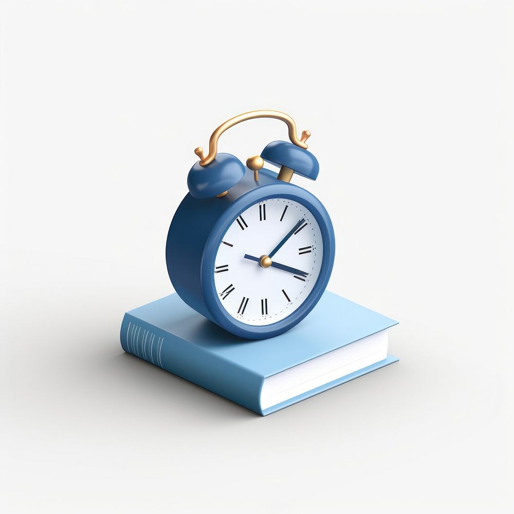 Clock book white background publication. AI generated Image by rawpixel.