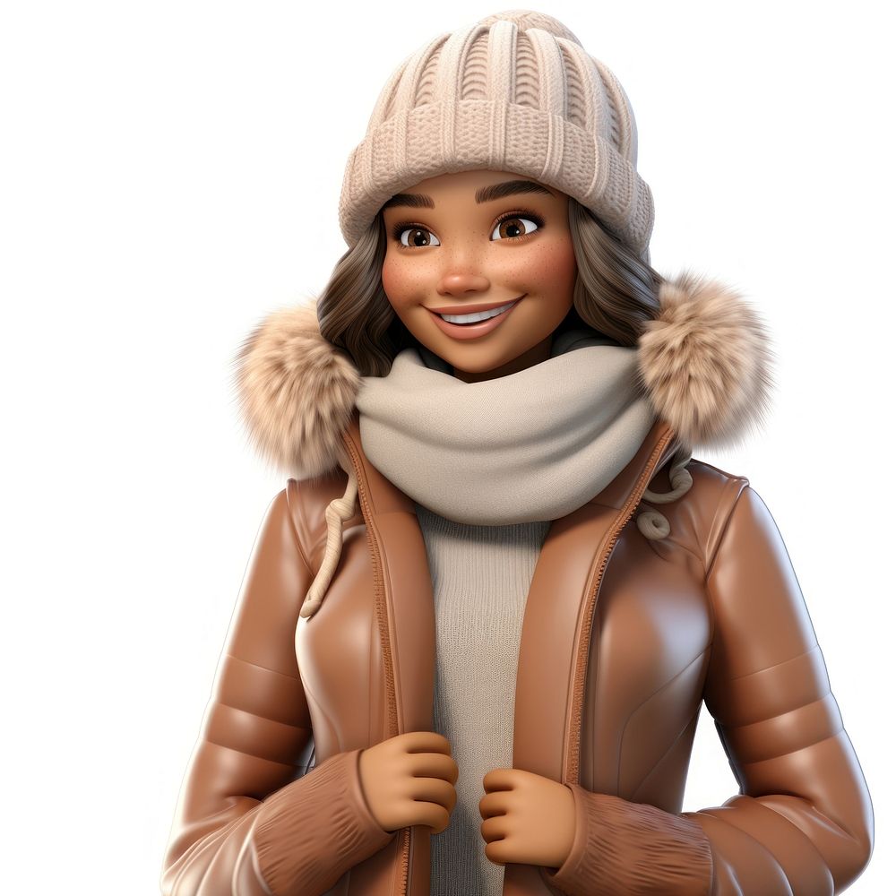 Smiling cartoon winter scarf. AI generated Image by rawpixel.