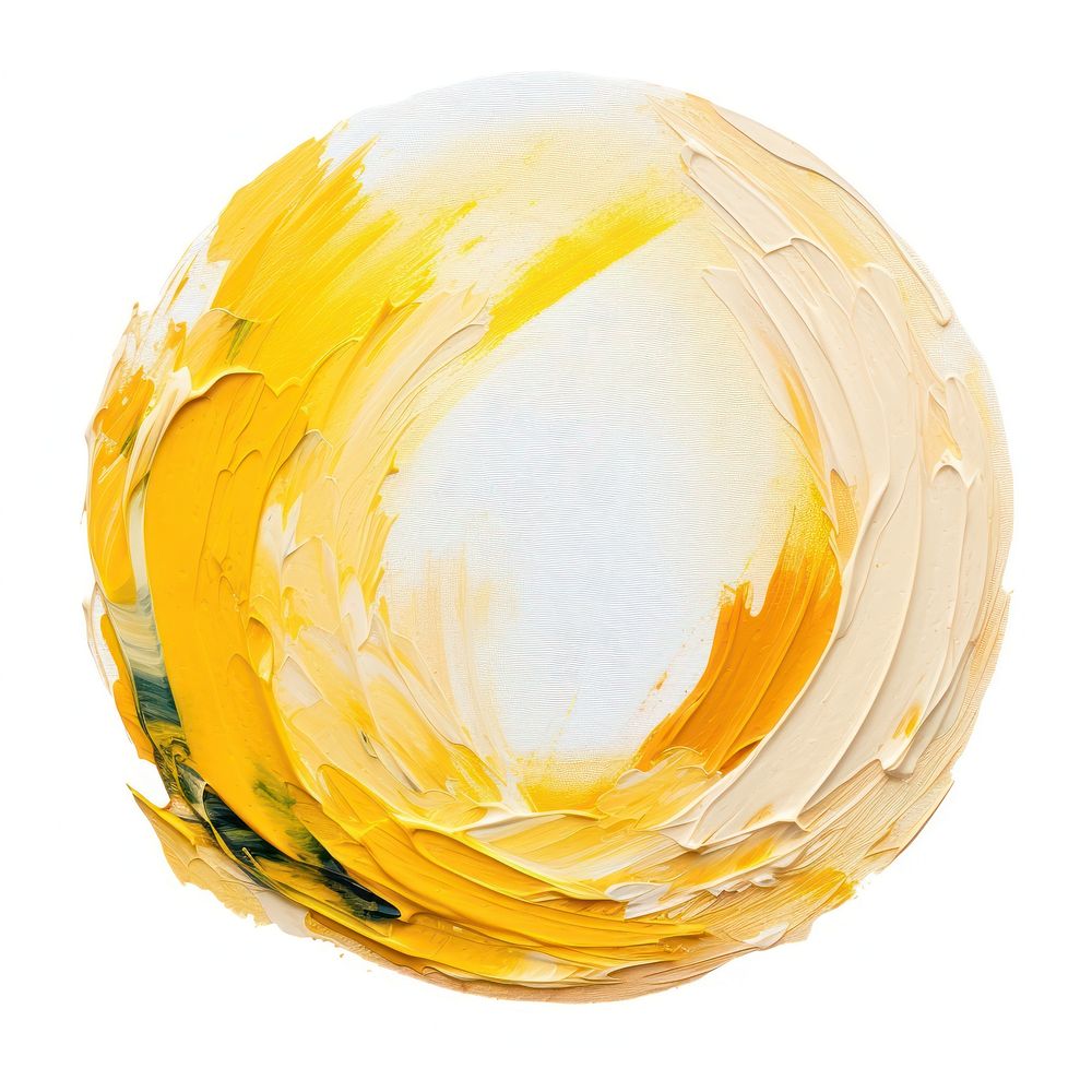 Circle yellow shape white background. AI generated Image by rawpixel.