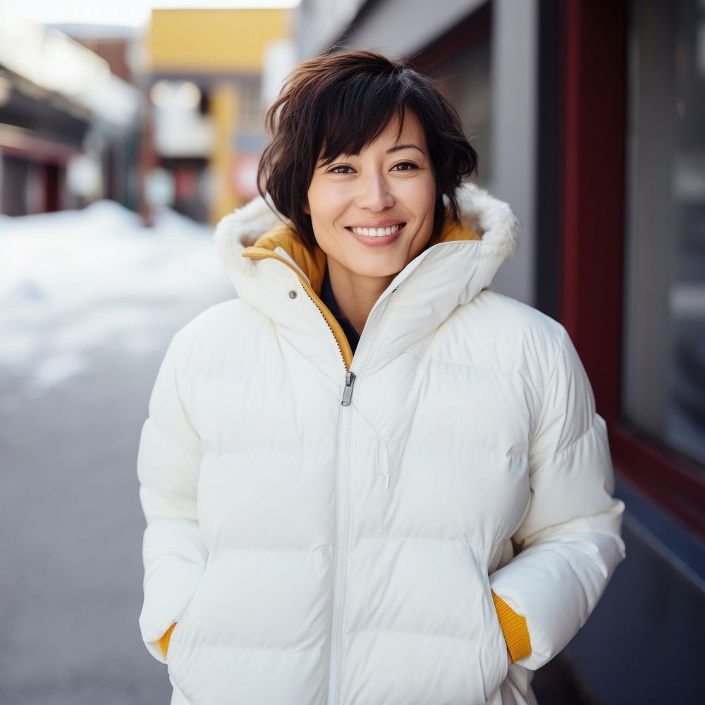 Jacket outdoors winter smile. AI generated Image by rawpixel.