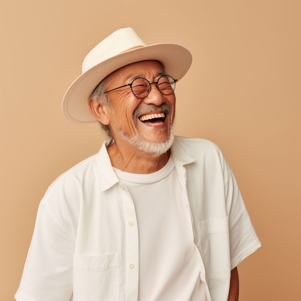 Laughing glasses smiling adult. AI generated Image by rawpixel.