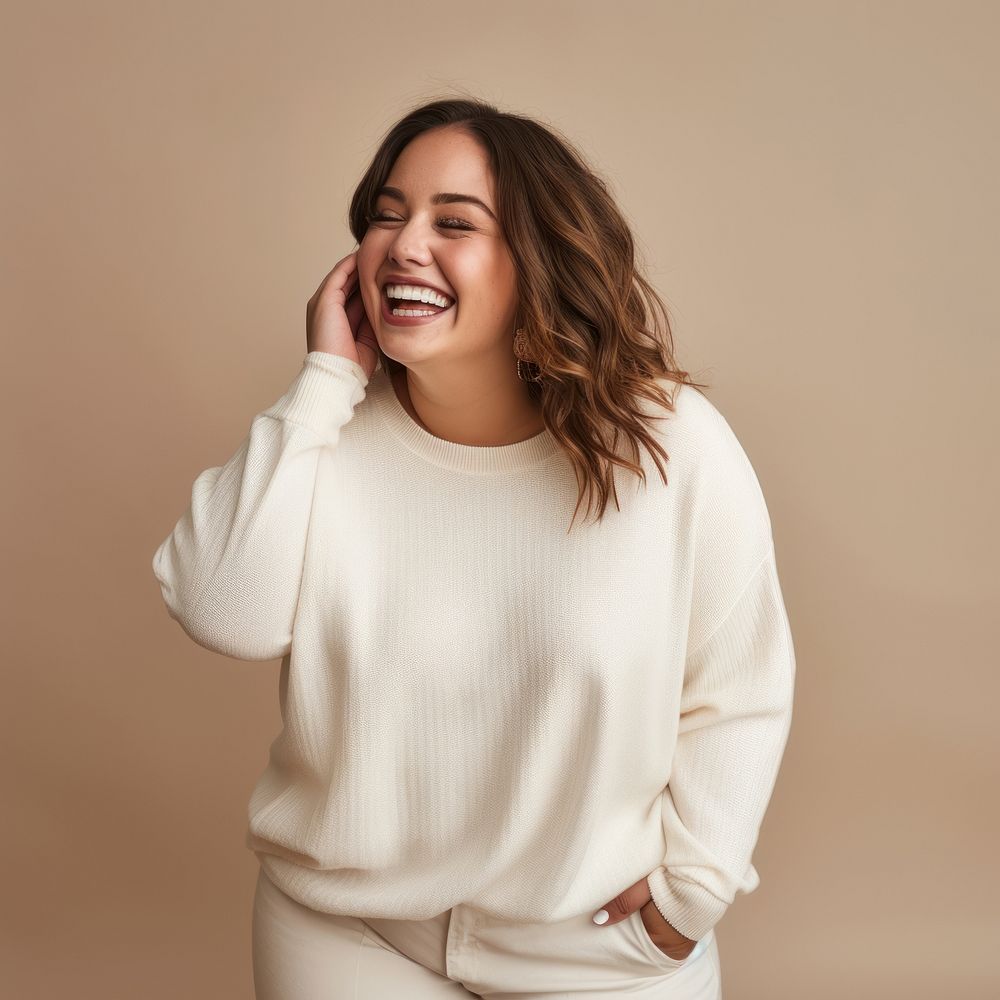 Laughing sweater smile happy. AI generated Image by rawpixel.