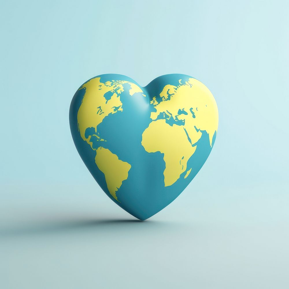 Symbol shape heart earth. AI generated Image by rawpixel.