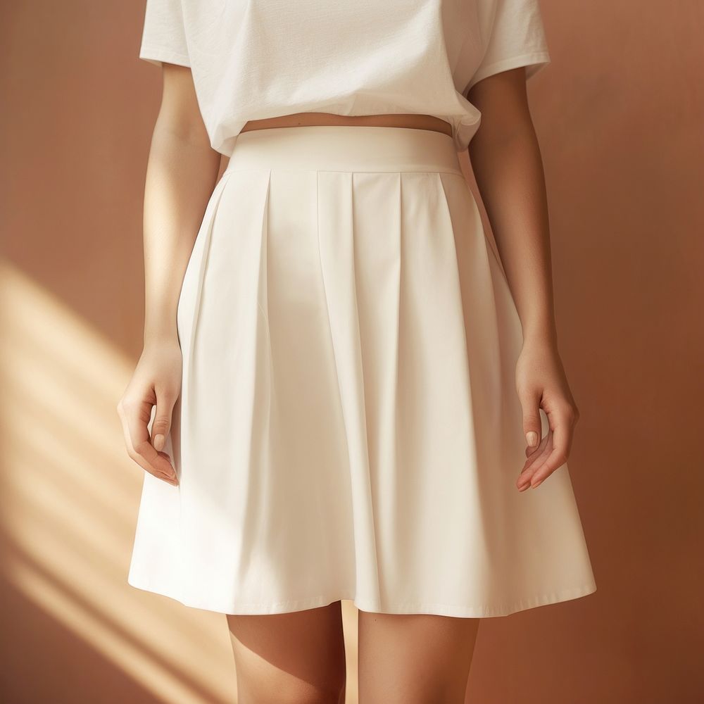 Skirt miniskirt adult white. AI generated Image by rawpixel.