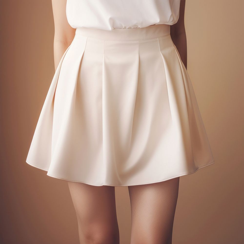 Skirt miniskirt white midsection. AI generated Image by rawpixel.