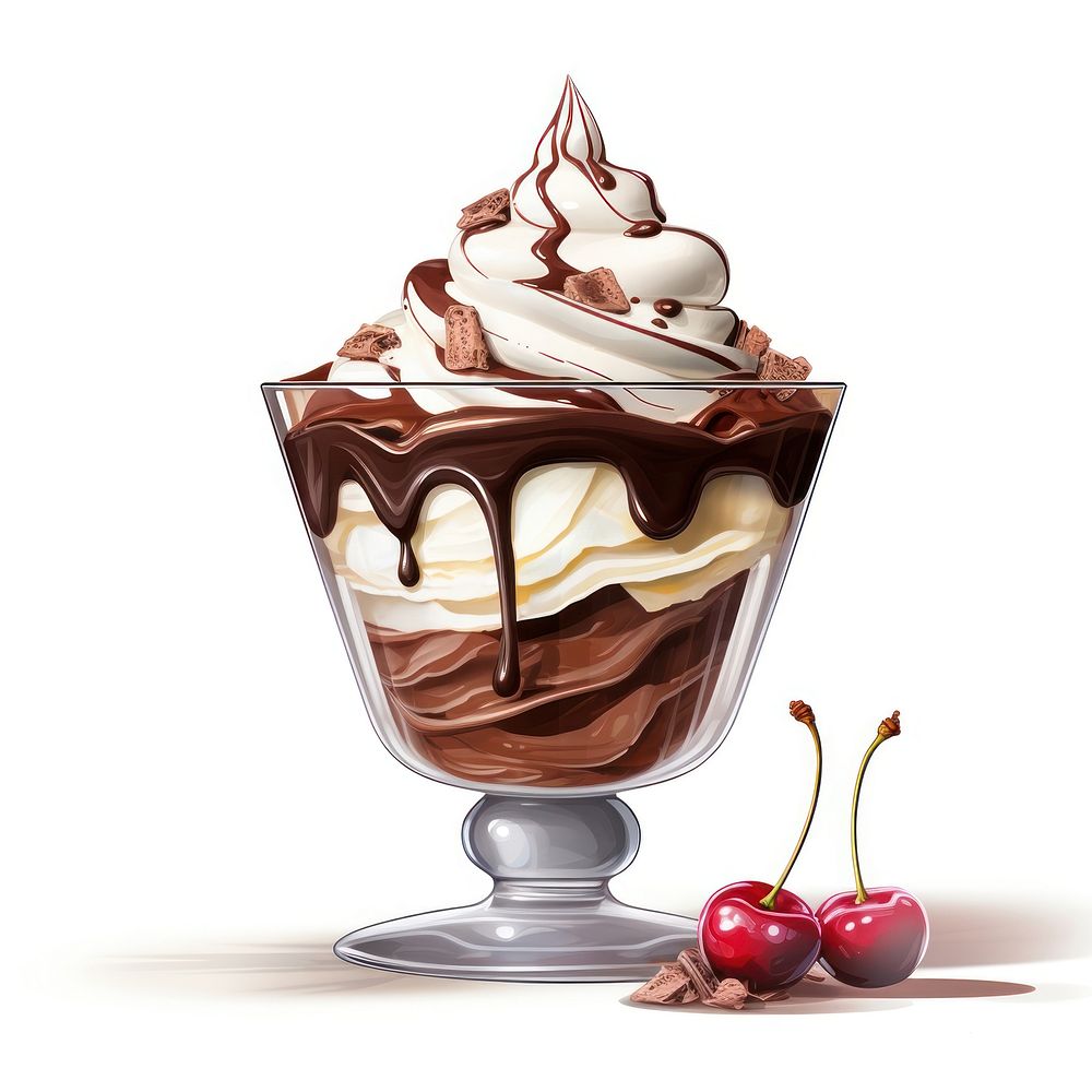 Sundae chocolate dessert cream. AI generated Image by rawpixel.