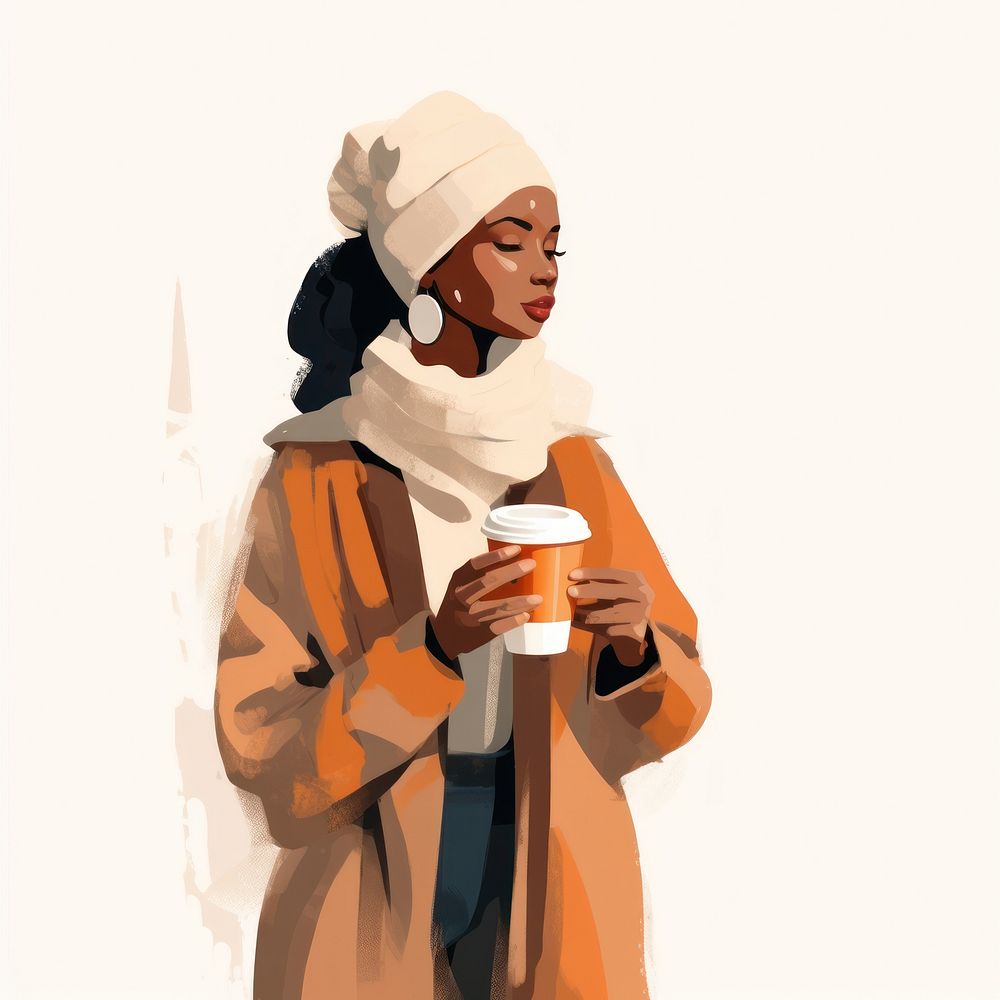 Coffee winter adult woman. AI generated Image by rawpixel.