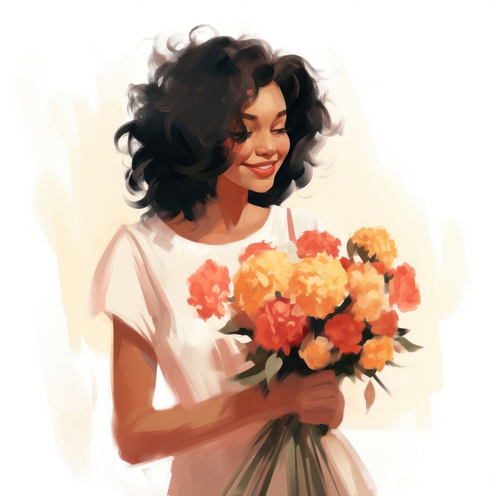 Cheerful portrait wedding flower. AI generated Image by rawpixel.
