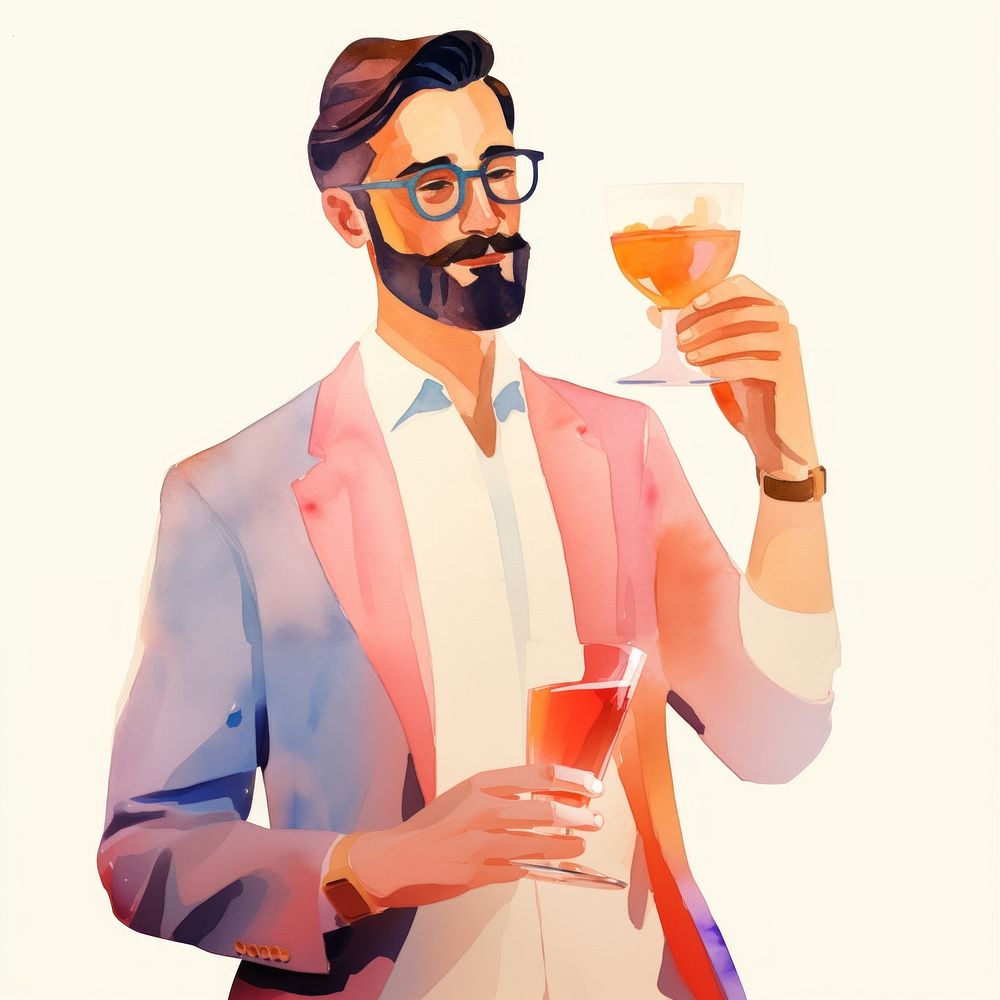 Drinking portrait glass adult. AI generated Image by rawpixel.