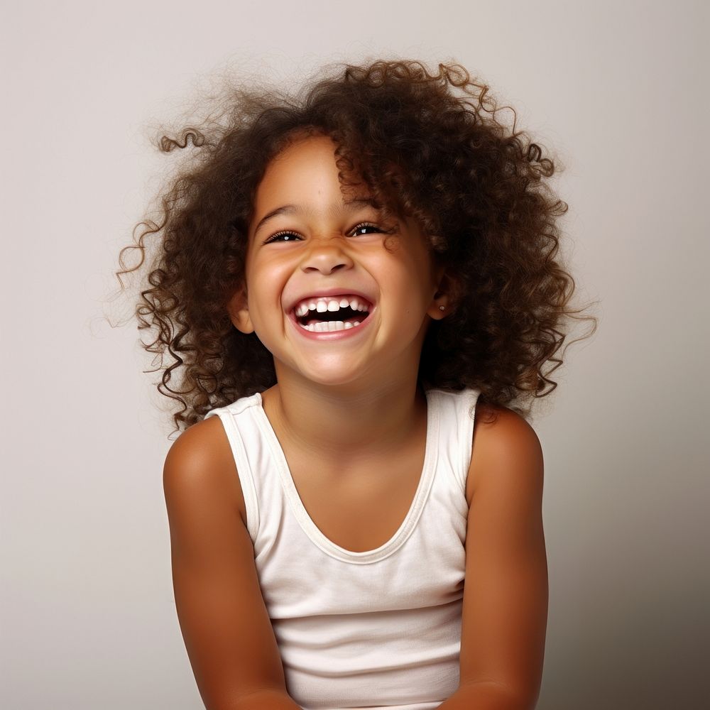 Laughing female child smile. AI generated Image by rawpixel.