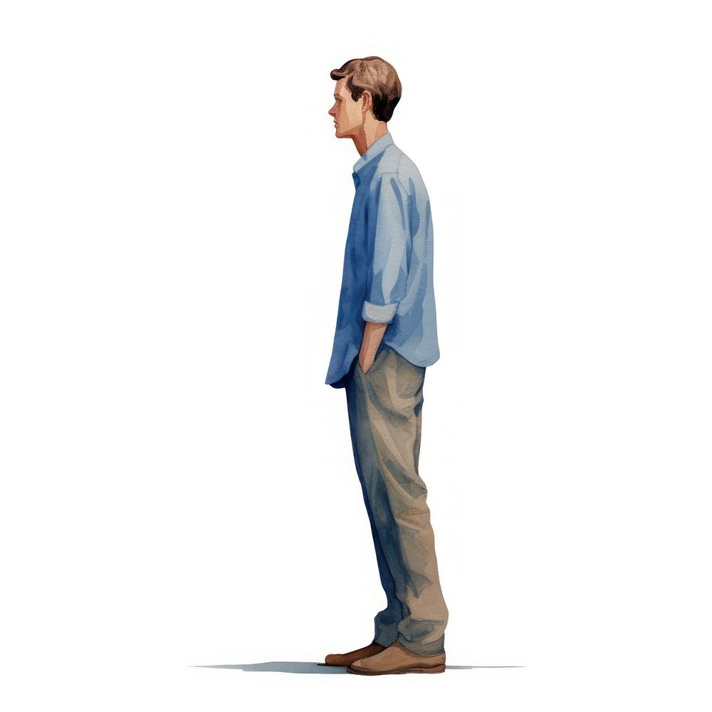 Standing shirt adult linen. AI generated Image by rawpixel.