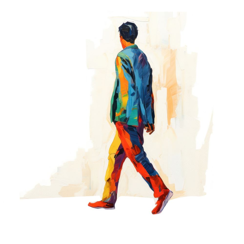 Walking painting adult man. AI generated Image by rawpixel.