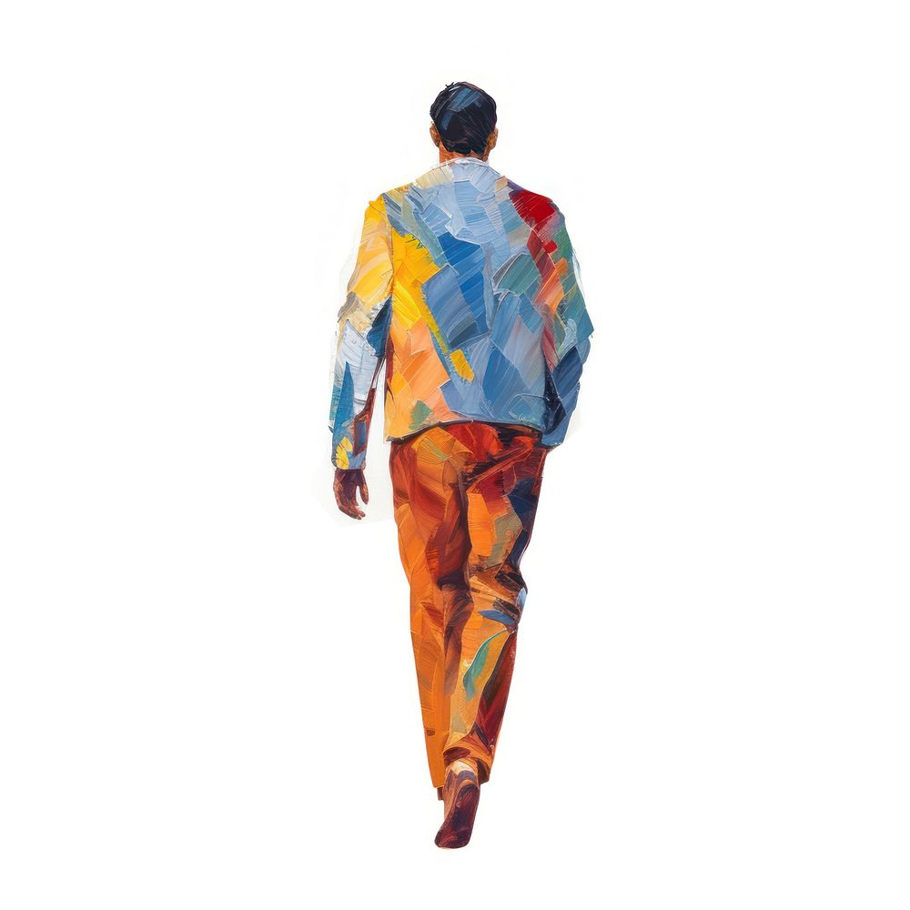 Walking adult man white background. AI generated Image by rawpixel.