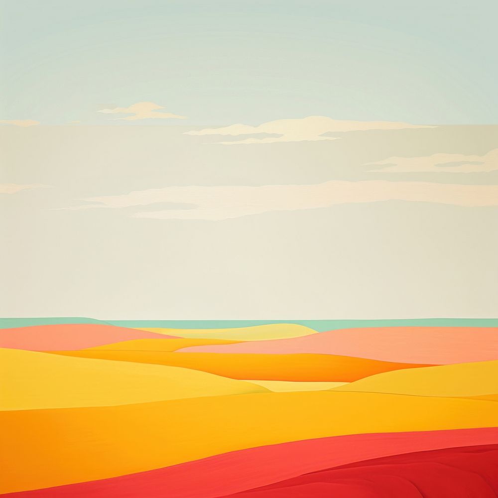 Landscape grassland outdoors painting. AI generated Image by rawpixel.