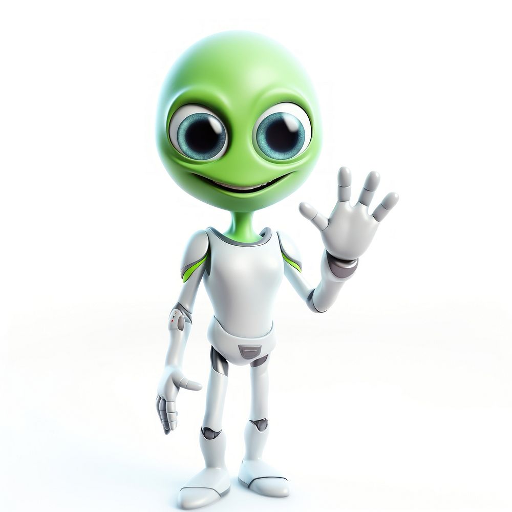Alien white background representation technology. AI generated Image by rawpixel.