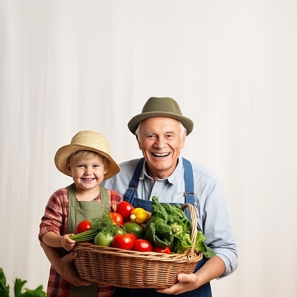 Gardening vegetable basket togetherness. 