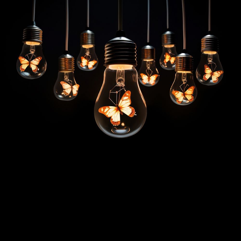 Light chandelier lightbulb lamp. AI generated Image by rawpixel.