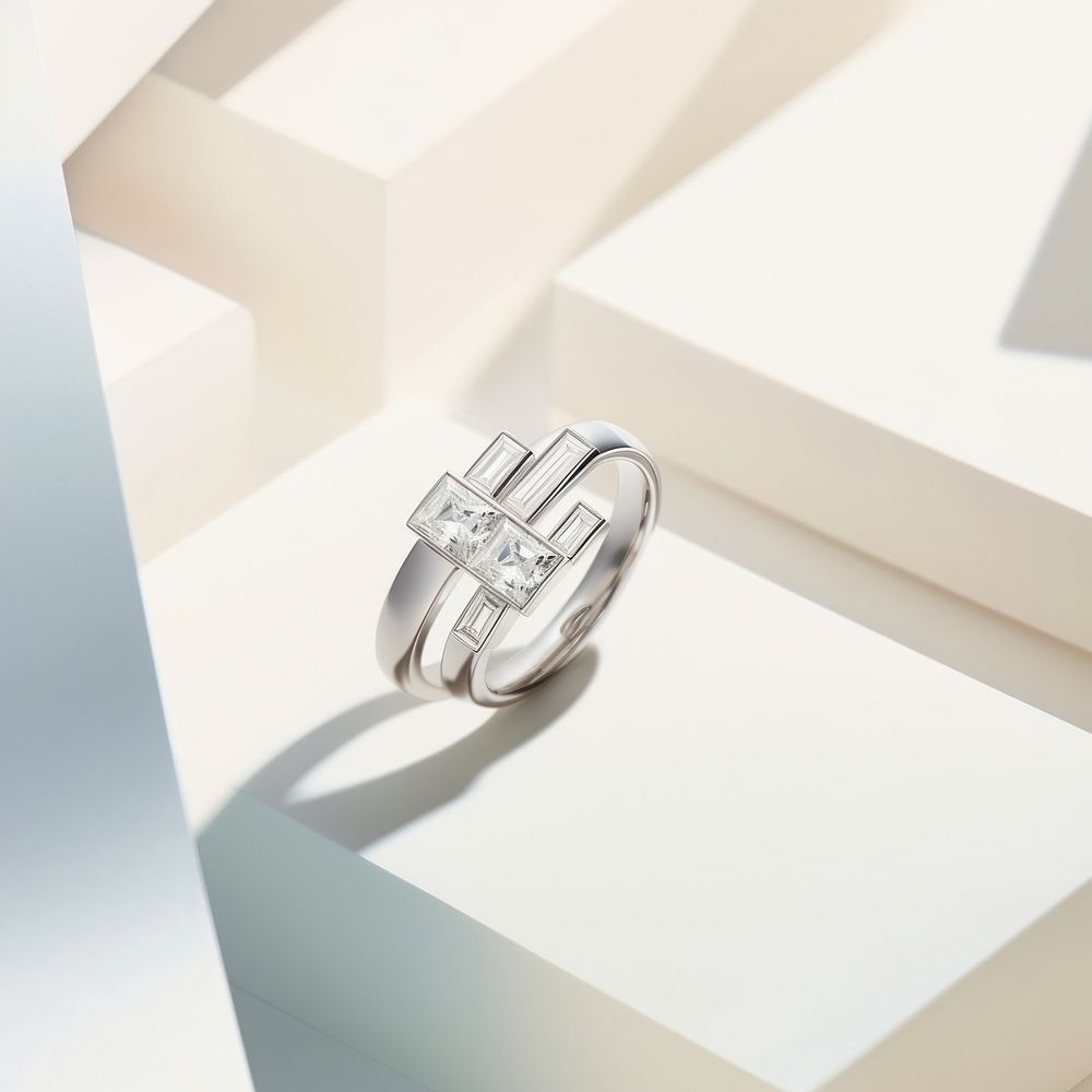 Ring platinum jewelry diamond. AI generated Image by rawpixel.