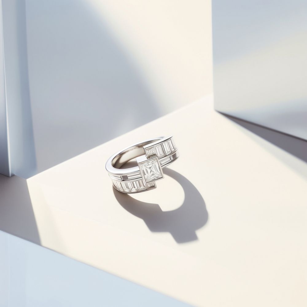 Ring diamond jewelry silver. AI generated Image by rawpixel.