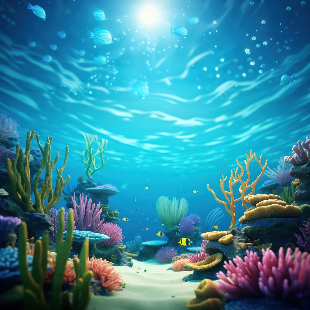 Sea underwater aquarium outdoors. AI generated Image by rawpixel.