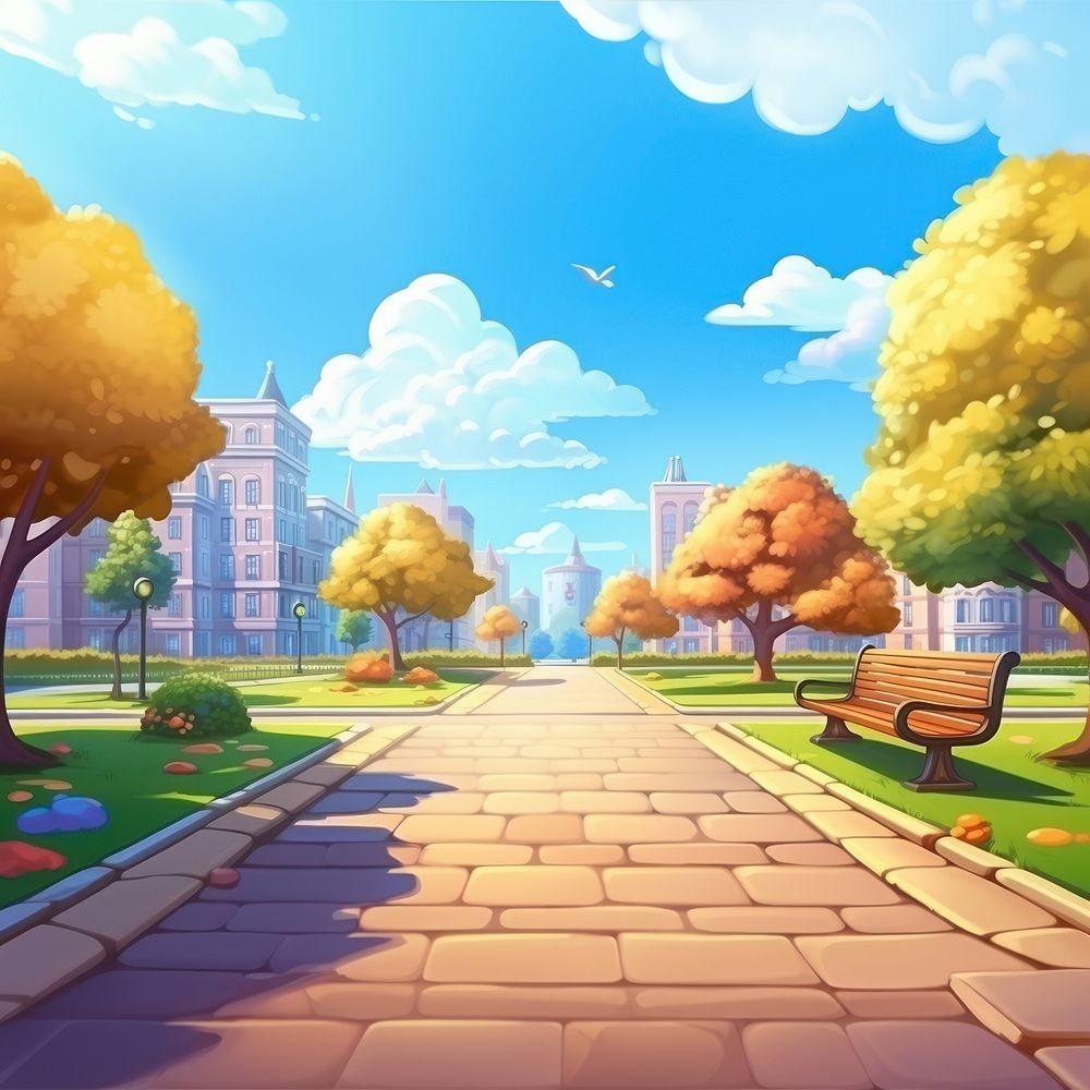 City outdoors cartoon street. AI generated Image by rawpixel.