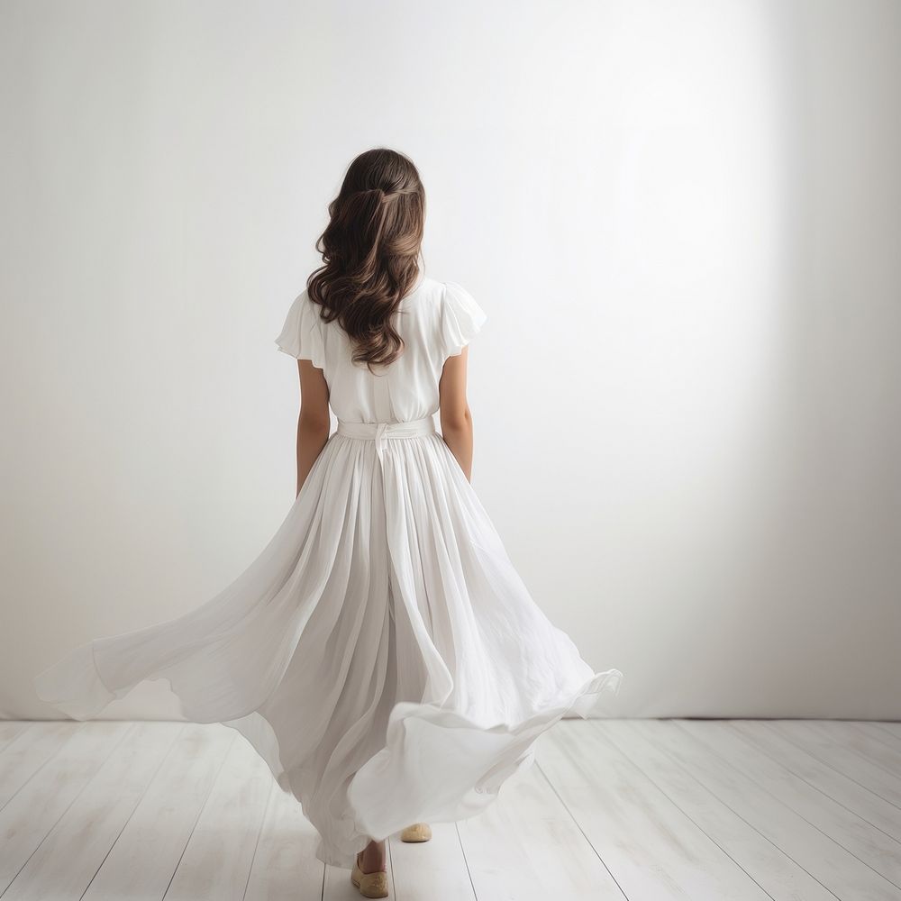Dress standing fashion white. AI generated Image by rawpixel.