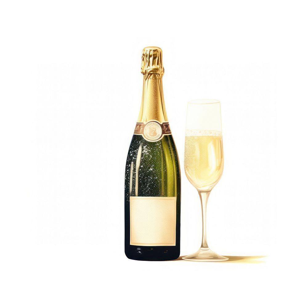 Bottle champagne glass drink. AI generated Image by rawpixel.