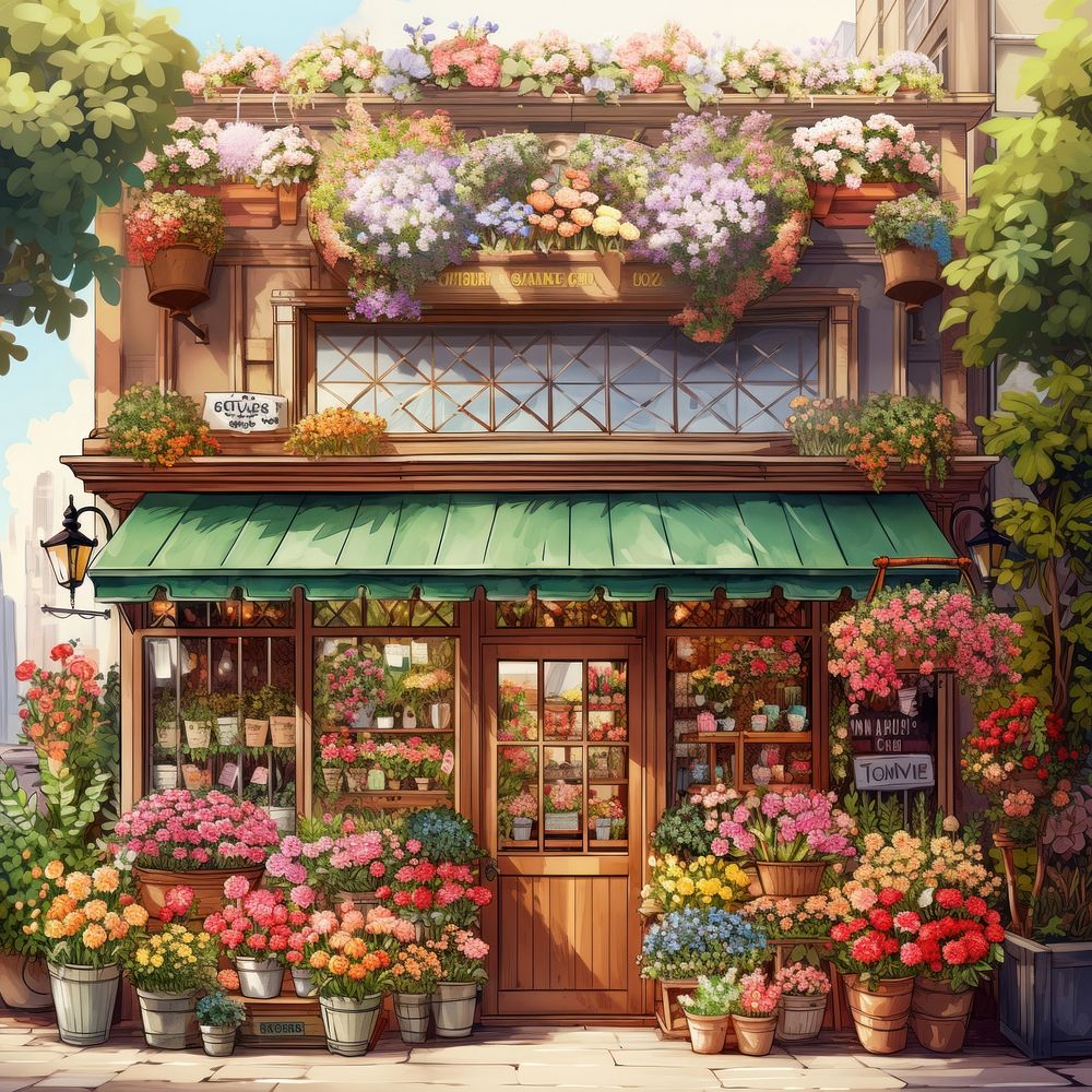 Outdoors flower plant shop. 