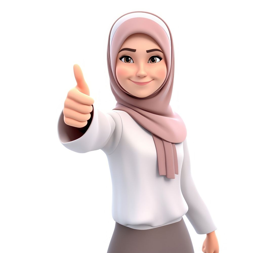 Cartoon finger adult hijab. AI generated Image by rawpixel.