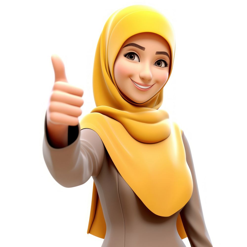 Cartoon finger hijab adult. 