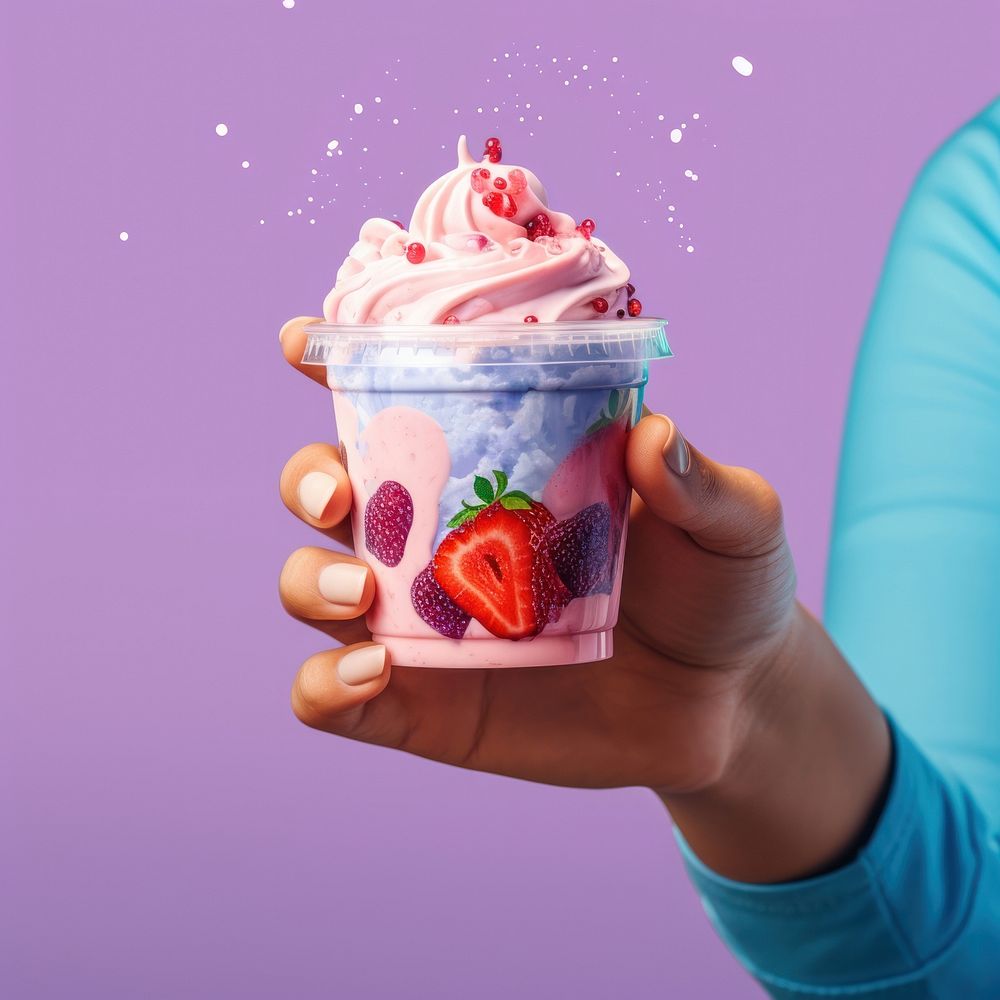 Dessert holding frozen person. AI generated Image by rawpixel.