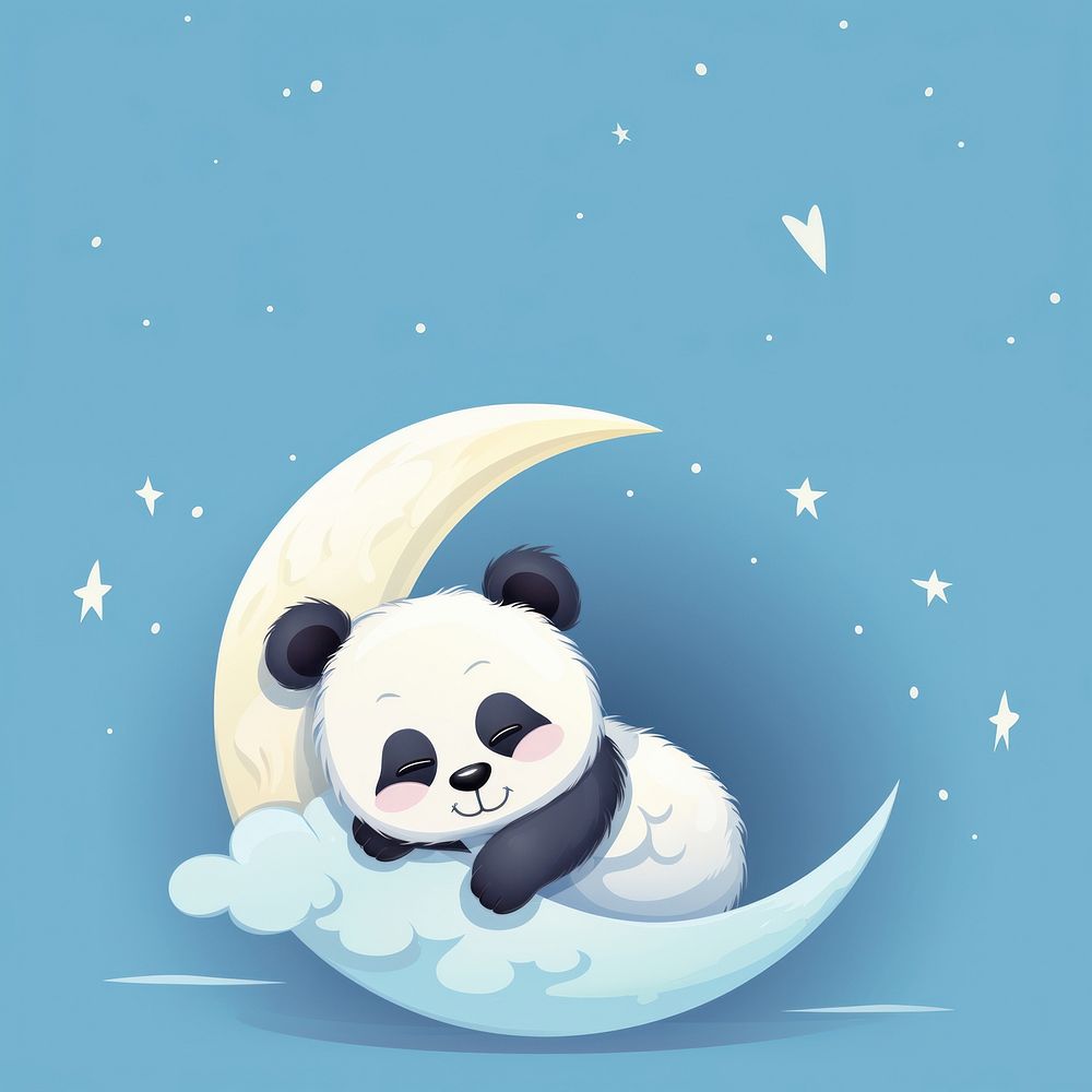 Nature panda moon bear. AI generated Image by rawpixel.