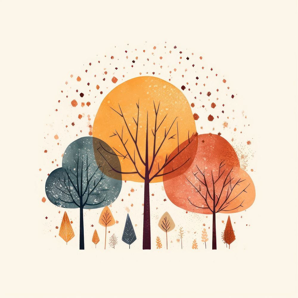 Drawing autumn tree tranquility. AI generated Image by rawpixel.