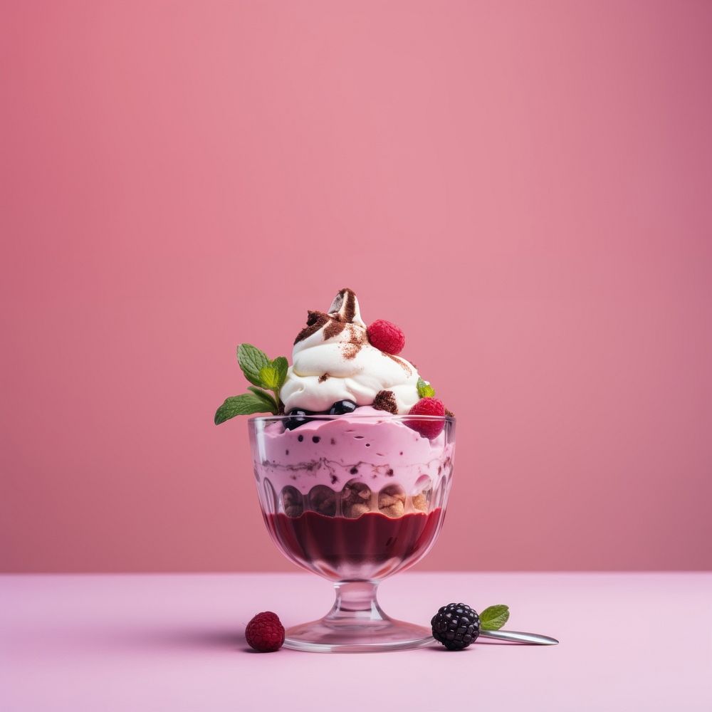 Dessert sundae cream food. AI generated Image by rawpixel.
