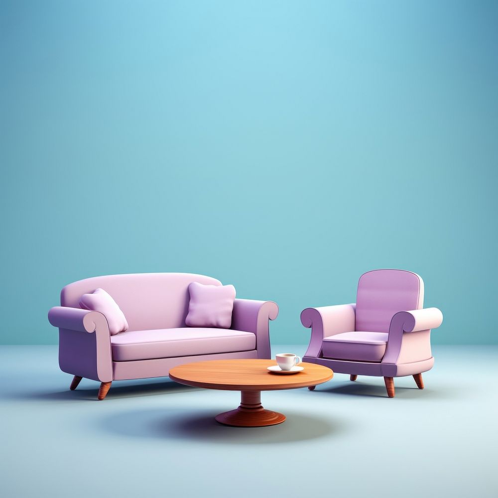 Table furniture armchair sofa. AI generated Image by rawpixel.