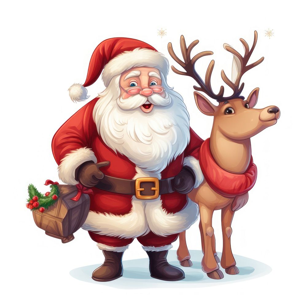 Christmas cartoon mammal deer. AI generated Image by rawpixel.