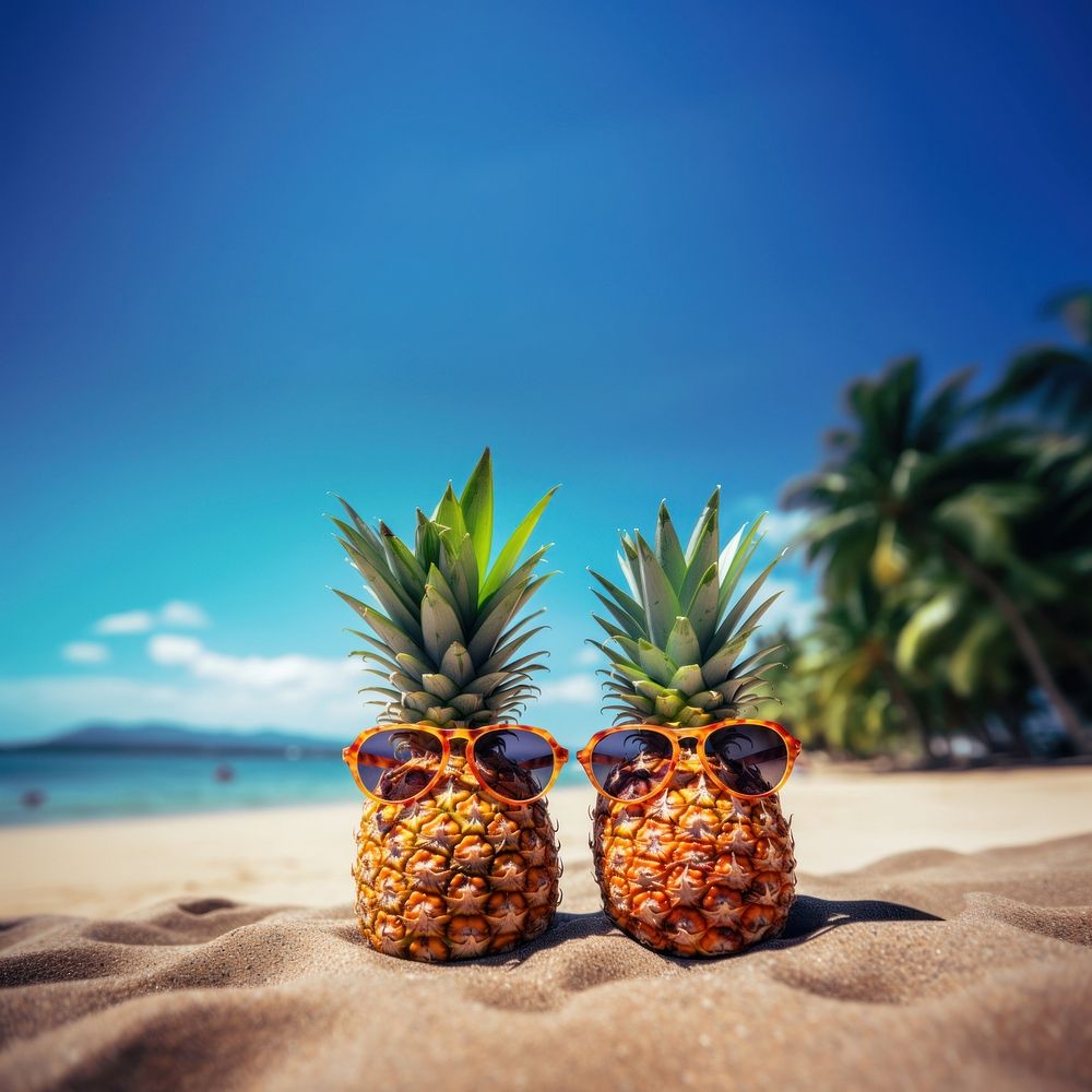 Pineapple fruit coconut summer. AI generated Image by rawpixel.