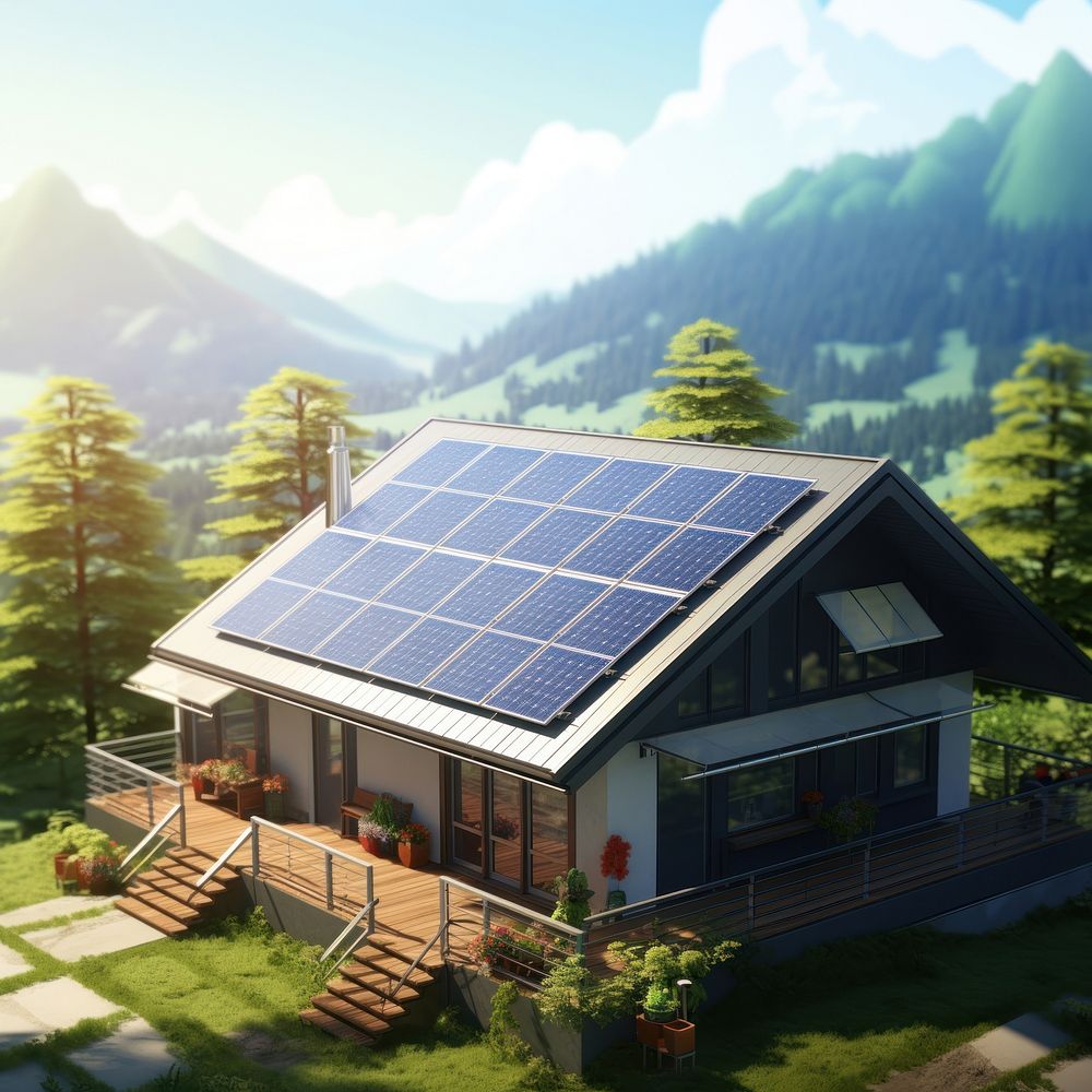 Solar panels outdoors house plant. AI generated Image by rawpixel.