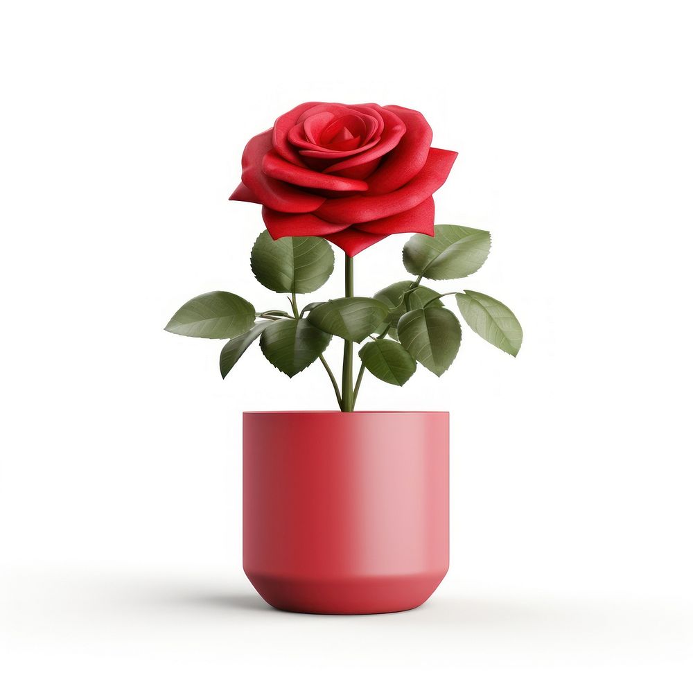 Plant rose flower vase. AI generated Image by rawpixel.