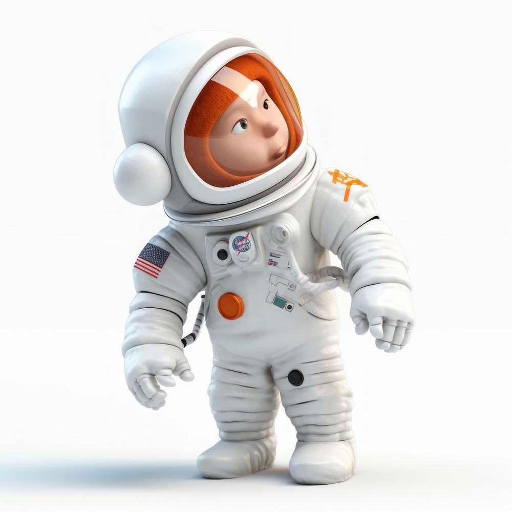 Astronaut cartoon toy white background. AI generated Image by rawpixel.