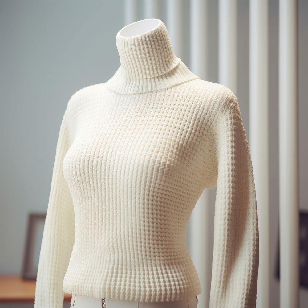 Sweater mannequin white outerwear. AI generated Image by rawpixel.