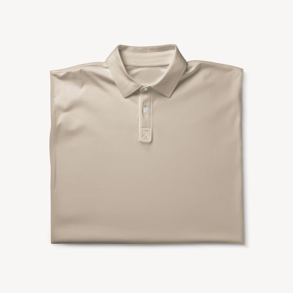 Folded polo shirt, beige casual fashion
