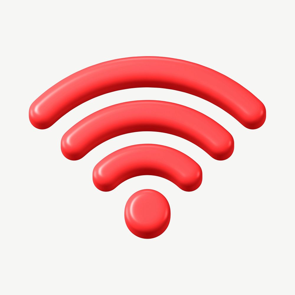 3D wifi signal icon, collage element psd