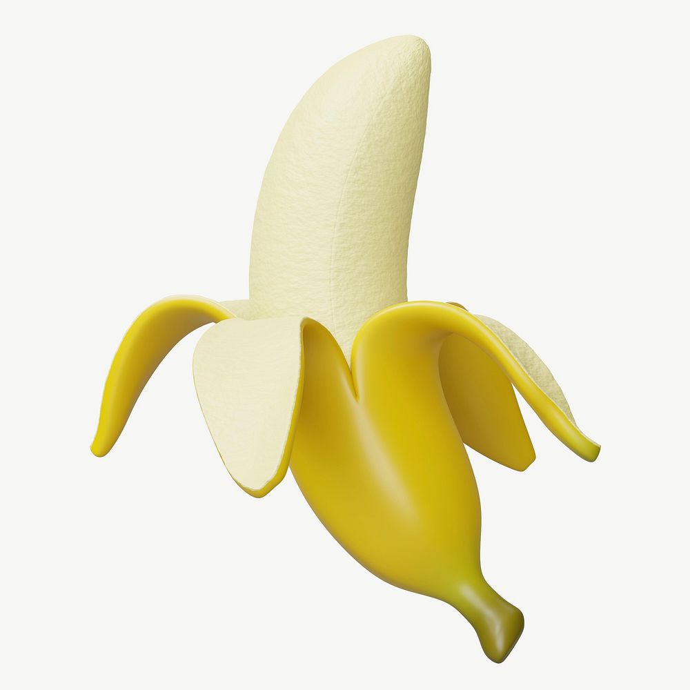 3D banana fruit, collage element psd